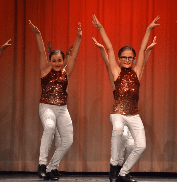 Two girls performing in tap class at Tilley’s Dance Academy